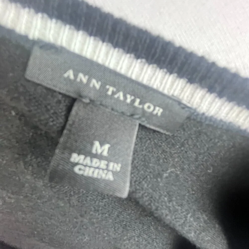 Ann Taylor Cardigan Sweater Size M Black, Round Neckline, Button Down - Picture 5 of 7